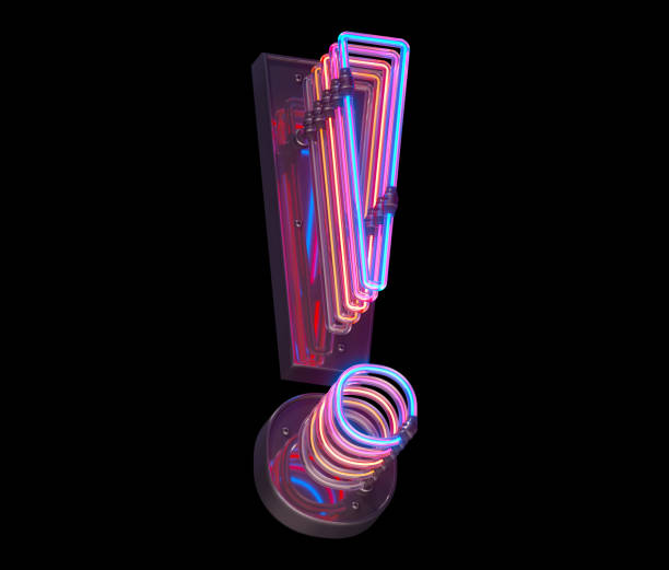 istock 3d lines colorful neon font. 1340942494