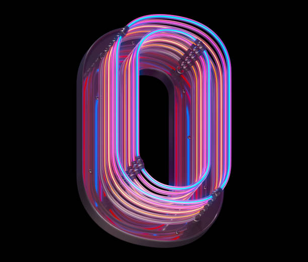 istock 3d lines colorful neon font. 1340942543