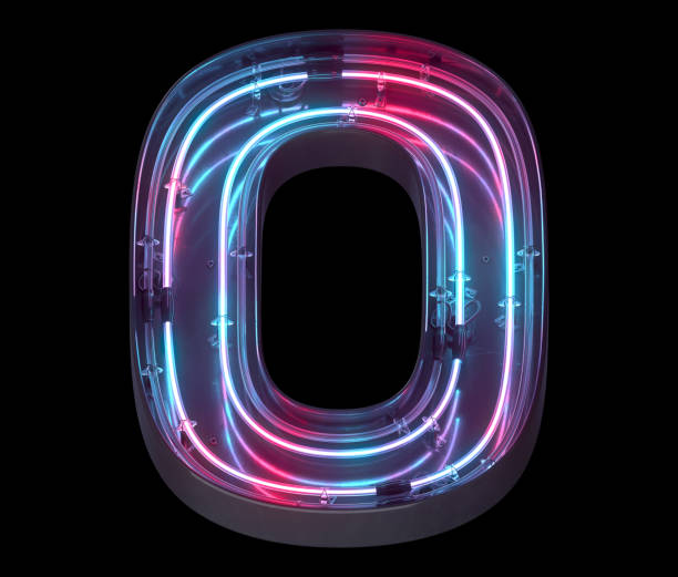 istock Metal neon mirror font. Ultraviolet light. 1340942933