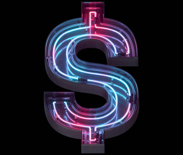 istock Metal neon mirror font. Ultraviolet light. 1340943238
