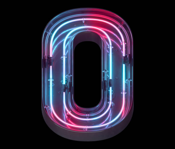 istock Metal neon mirror font. Ultraviolet light. 1340943827