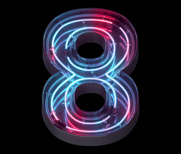 istock Metal neon mirror font. Ultraviolet light. 1340943838