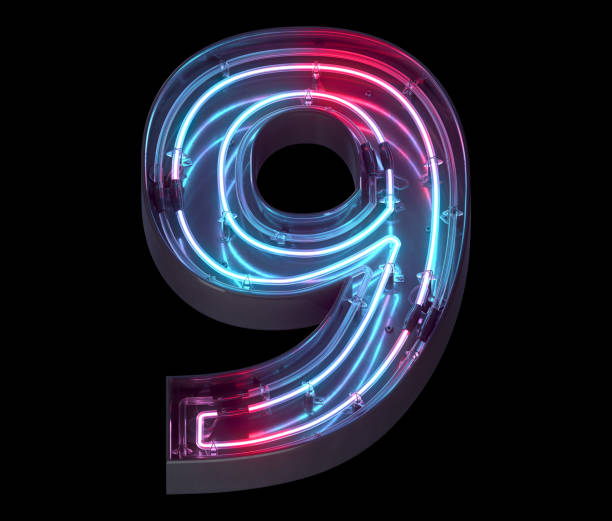 istock Metal neon mirror font. Ultraviolet light. 1340943862