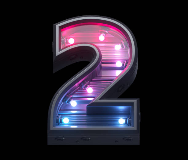 istock Ultraviolet lamp futuristic font. 1340944632