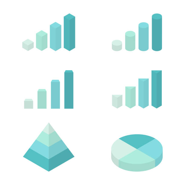 business blue analysesymbole für berichte und präsentationen - balkendiagramm stock-grafiken, -clipart, -cartoons und -symbole