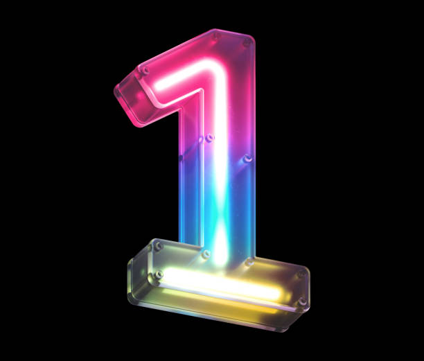 istock Glowing neon under matte glass. Font. 1340947215