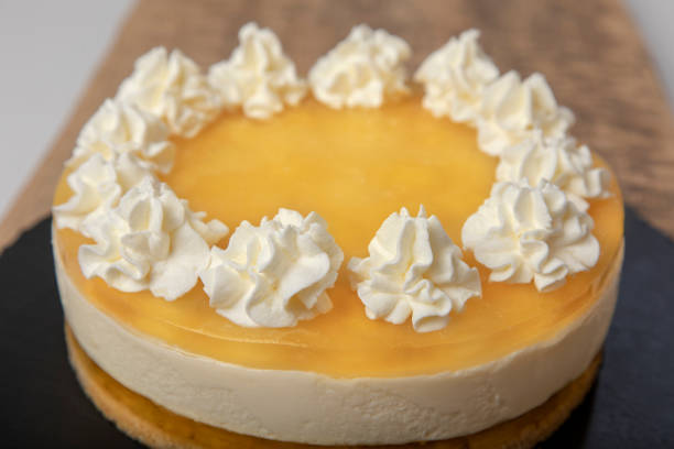 istock Homemade lemon cake decorated with whipped cream 1340950778