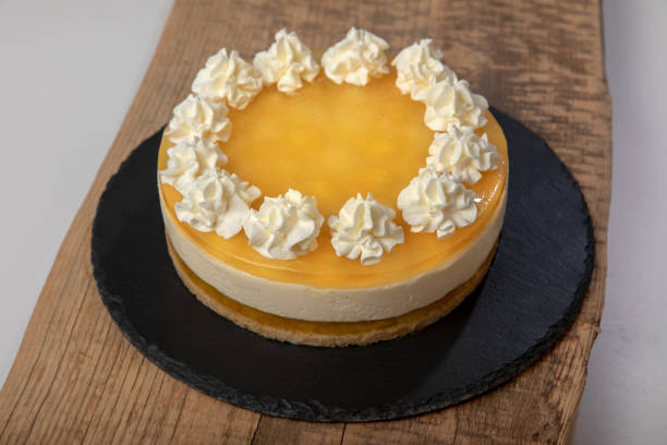 istock Homemade lemon cake decorated with whipped cream 1340950810