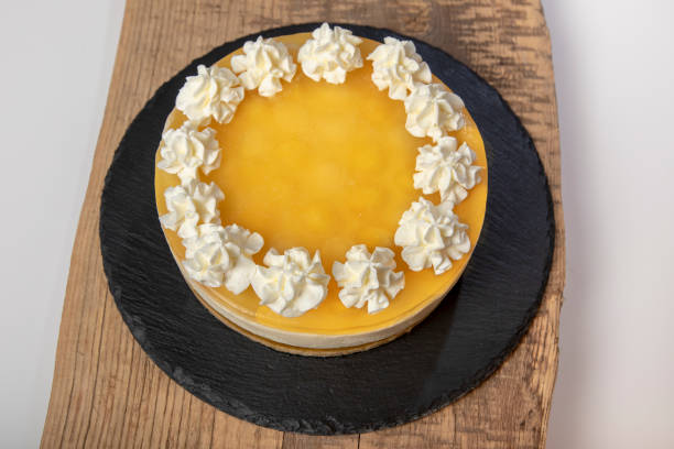 istock Homemade lemon cake decorated with whipped cream 1340950849