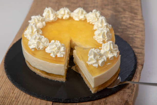 istock Homemade lemon cake decorated with whipped cream 1340950904