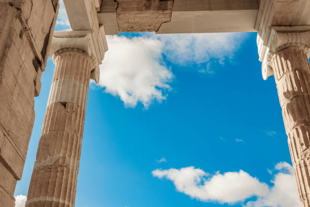 Architectural detail at acropolis site, athens, greece