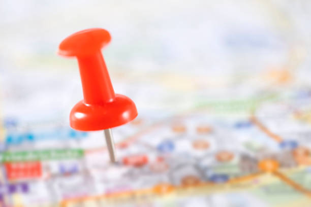 istock Thumbtack Pinned on a City Map 1340953082