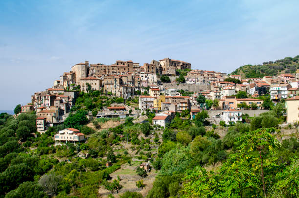 Pisciotta, villages of Italy Pisciotta is a medieval village in the province of Salerno suspended between sky and sea ancient villages stock pictures, royalty-free photos & images
