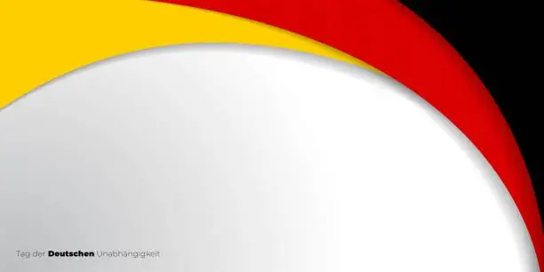 Vector illustration of Black, red, and yellow Abstract design. Germany text mean is German Independence day