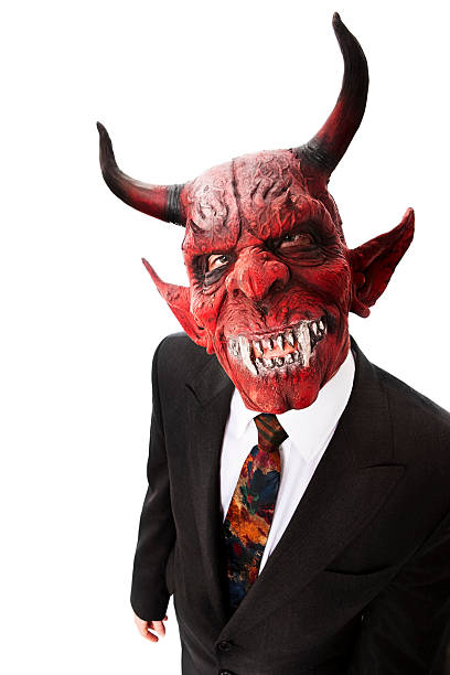 Business demon Evil demon in a business suit. Camera: Canon EOS 1Ds Mark III. devil costume stock pictures, royalty-free photos & images