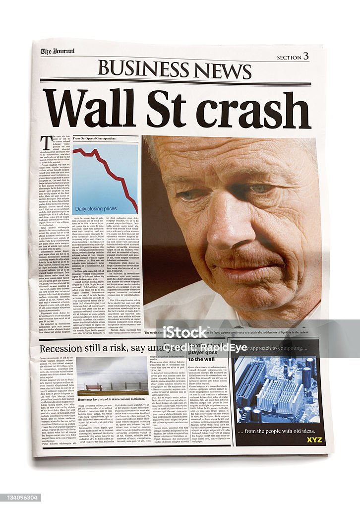 Jornal: Wall St colisão - Foto de stock de Jornal royalty-free