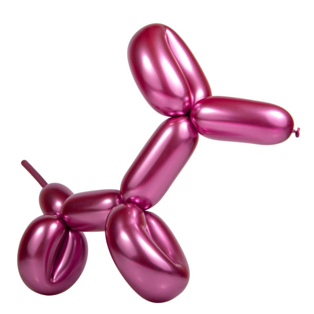 istock Pink bright balloon dog isolated on the white background 1340964294