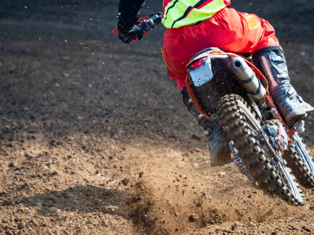 istock Motocross scene on a race 1340965935