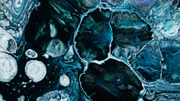 istock Fluid art ink color mix abstract 1340971865