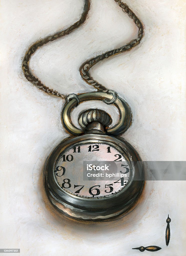 Alice's pocket watch This is an original artwork of mine completed in April 2010.  Oil painting of a silver antique pocket watch with the hour and minute hands isolated.  Perfect for Alice in Wonderland. Clock stock illustration