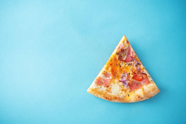 istock Fresh baked pizza carbonare on a background 1340974134