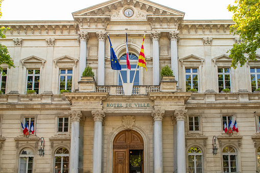 Avignon, France, the city hall in the center