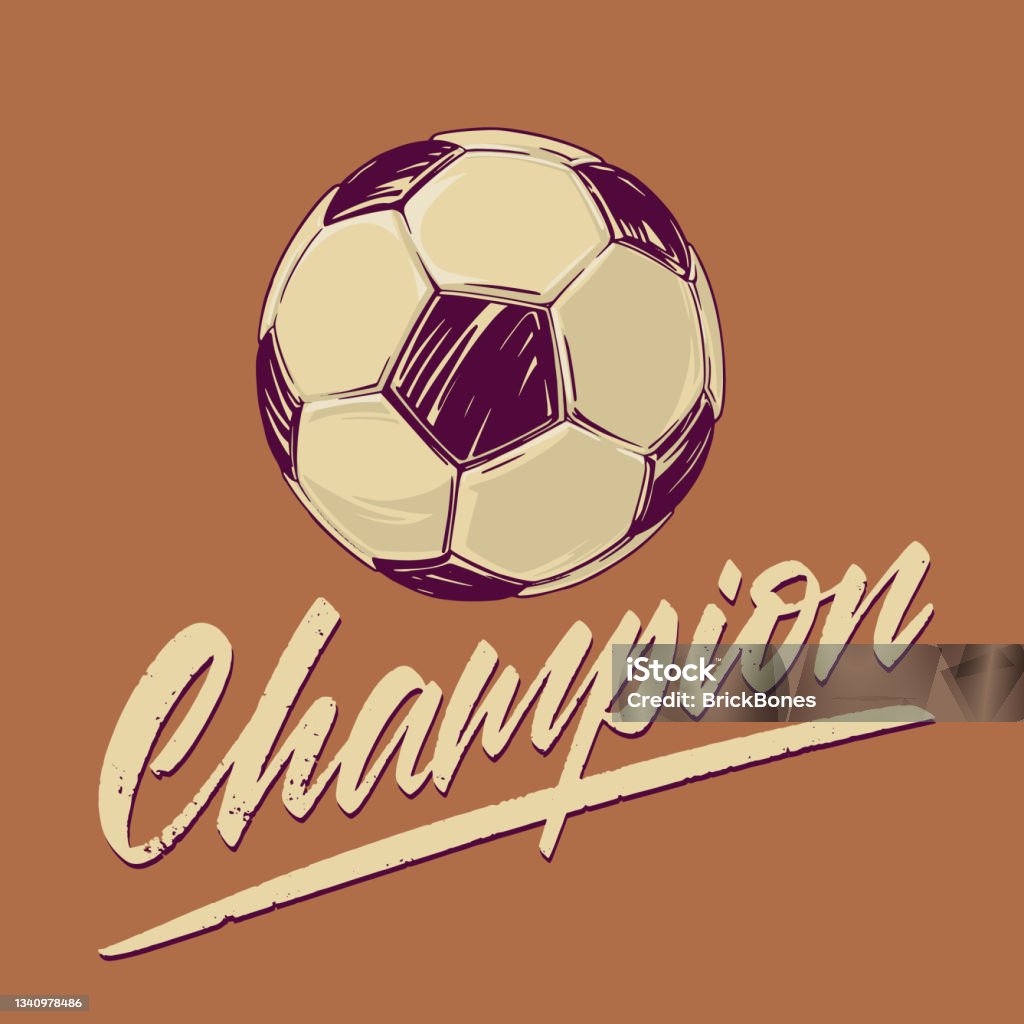Khái Niệm Về Chủ Đề Bóng Đá Một Quả Bóng Với Dòng Chữ Champion ...