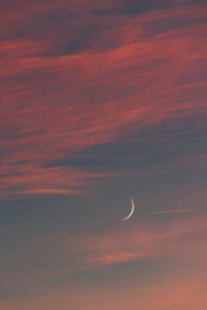 istock Waxing Crescent Moon and evening glow 1340978985