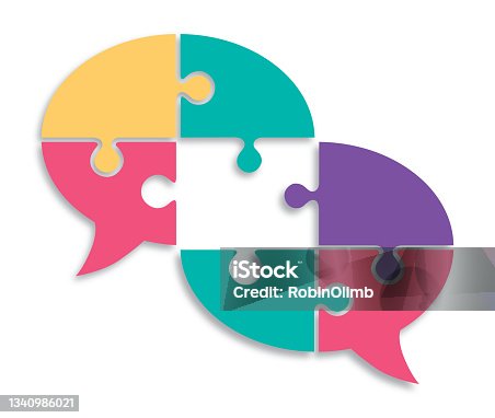 istock Puzzle Speech Bubbles With Shadow Icon 1340986021