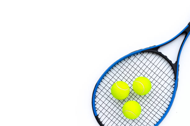 istock Tennis racket with balls on white. 1340988118