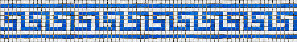 mäanderdesign mosaic - griechisch stock-fotos und bilder