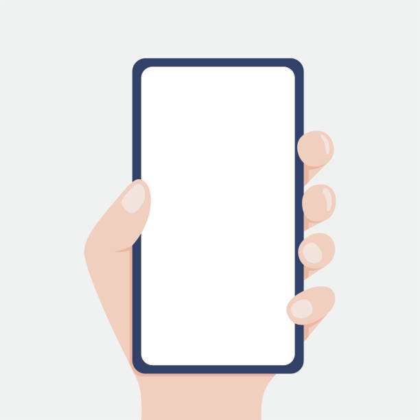 Mobile Phone With Blank Screen Stock Illustration - Download Image Now - Mobile  Phone, Cartoon, Holding - iStock