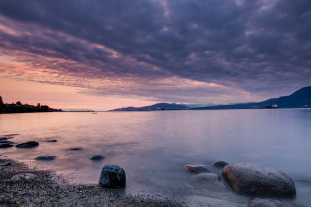 istock beach at sunset glow with long exposure 1340991762