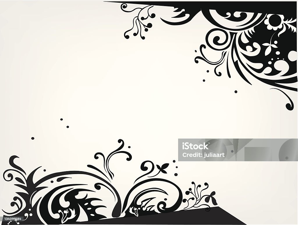 Фон с черным swirly украшение и пространства для вашего текста - Векторная графика Абстрактный роялти-фри