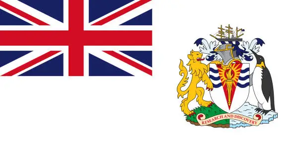 Vector illustration of British Antarctic Territory (BAT) Flag