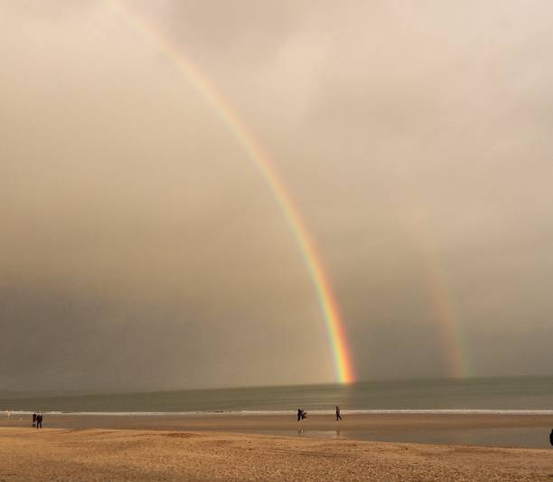 istock Double rainbow on the beach after a storm 1340994279
