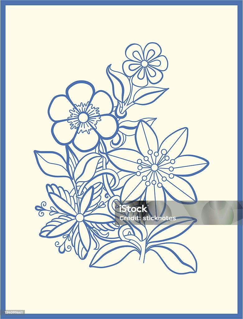 花のグリーティングカード。 - イラストレーションのロイヤリティフリーベクトルアート