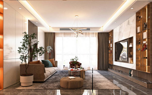 istock 3D Render of Living room 1340998693