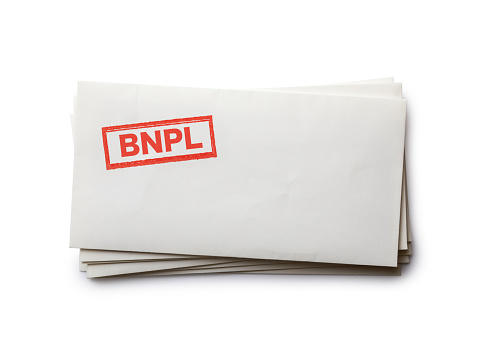 BNPL stamp on paper envelopes