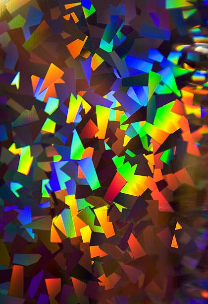 반짝이는 멀티컬러 홀로그램과 포장지 - hologram psychedelic gay pride illusion 뉴스 사진 이미지
