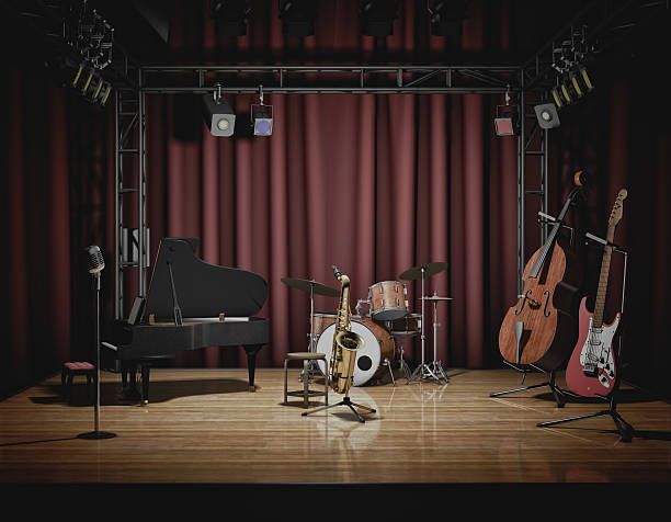 istock Empty theater stage before a jazz concert 134100888