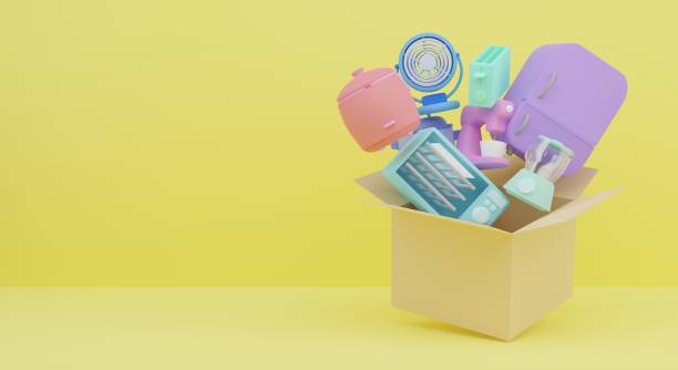 istock home appliance 3d render with yellow background 1341020218