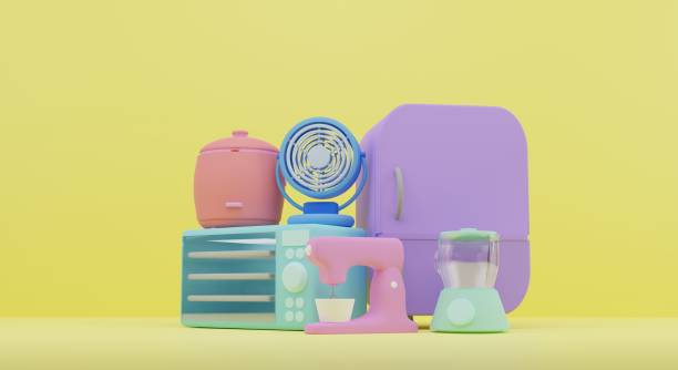 istock home appliance 3d render with yellow background 1341020239
