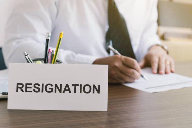 istock businessman resignation letter writes reason for resigning from work he deciding resignation and changing work in the future. Resignation concept. 1341020252