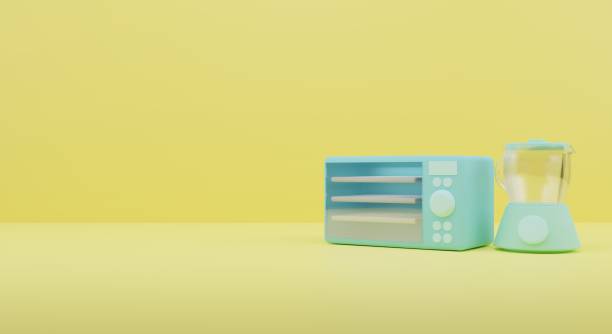 istock blender and microwave 3d render illustration with yellow background 1341020255
