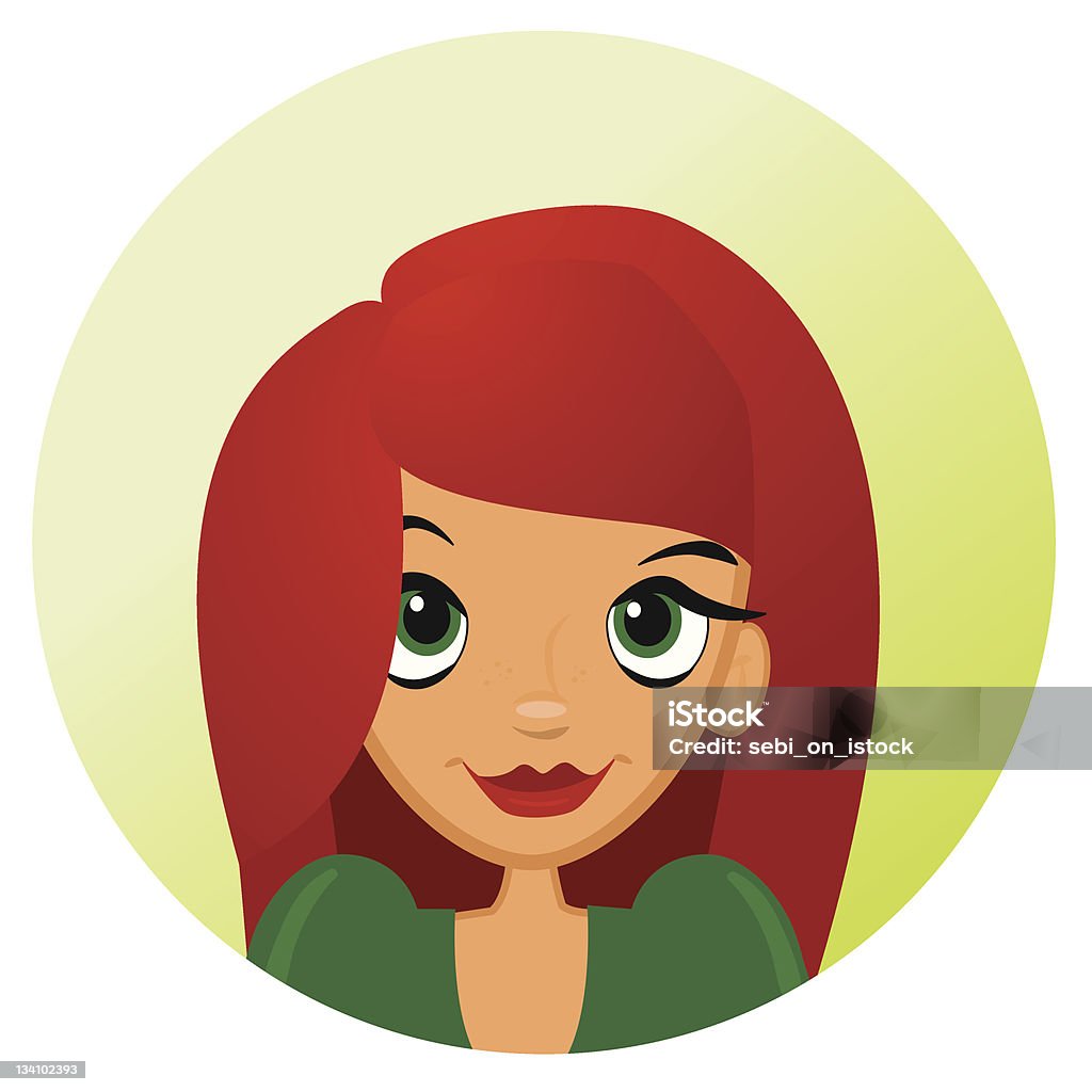 Симпатичная Красная светловолосую девушка - Векторная графика Аватарка роялти-фри