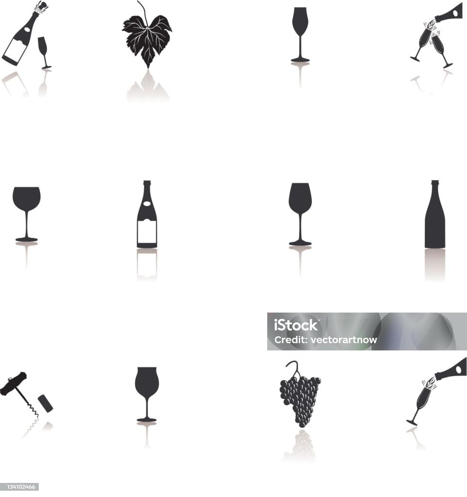 Wino, Winnica ikonę - Grafika wektorowa royalty-free (Korkociąg)