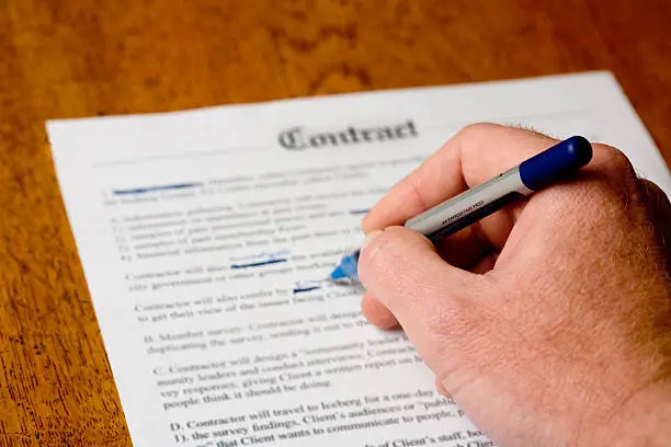 Altering a contract.