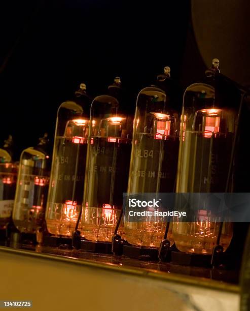 Vacuum Tubes Glowing Stock Photo - Download Image Now - Amplifier, Guitar, Glowing