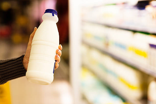 istock Milk bottle in supermarket 134102872